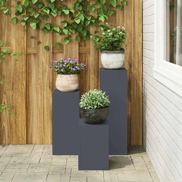 vidaXL Kasviteline 3 pcs Antrasiitti Teräs