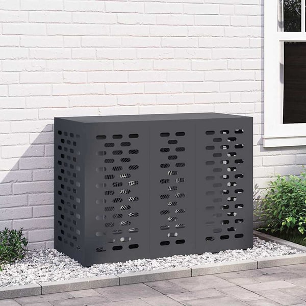 vidaXL Deksel til klimaanlegg Antrasitt 110 x 50 x 80 cm Stål