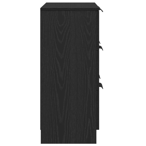 vidaXL Serviesskap med skuff Svart Eik 60 x 30 x 70 cm Konstruert tre