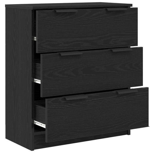 vidaXL Serviesskap med skuff Svart Eik 60 x 30 x 70 cm Konstruert tre