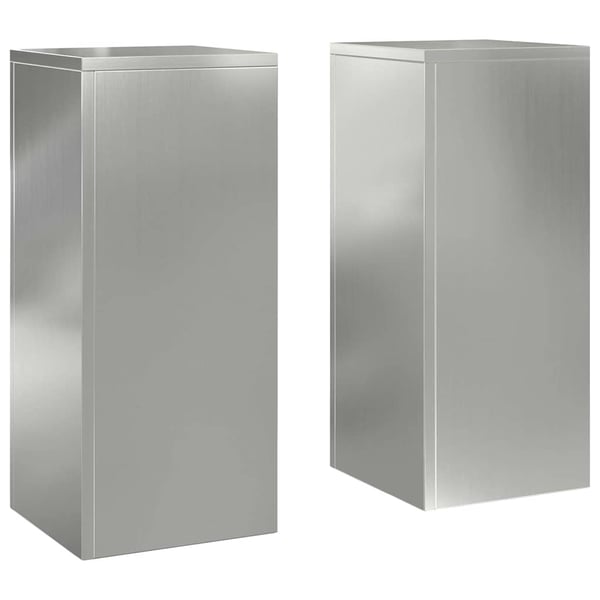 vidaXL Kasviteline 2 pcs Hopea 24 x 24 x 55 cm Galvanoitu teräs