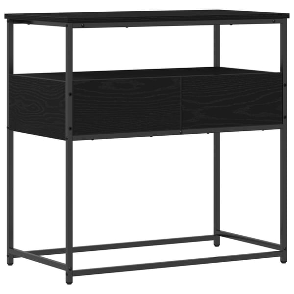 vidaXL Konsollbord med skuff Svart Eik 75 x 40 x 75 cm Konstruert tre