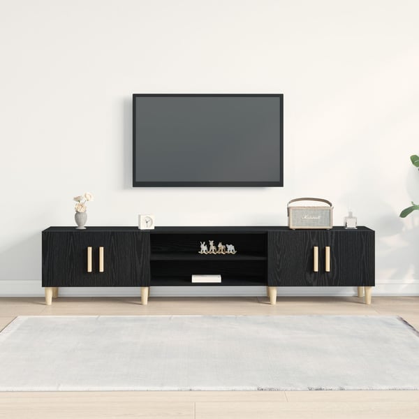 vidaXL TV-skab Sort eg 180 x 31,5 x 40 cm Konstrueret træ