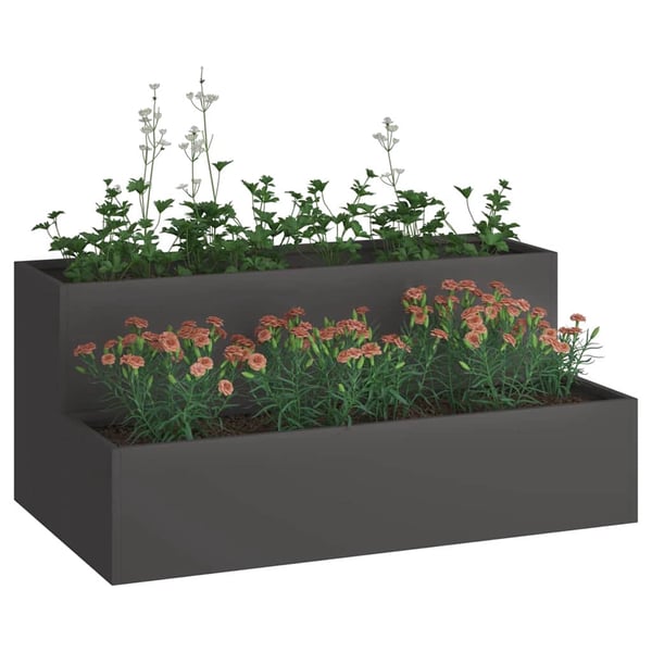vidaXL Hageblomsterpotte Svart 100 x 60 x 45 cm Kaldvalsestål