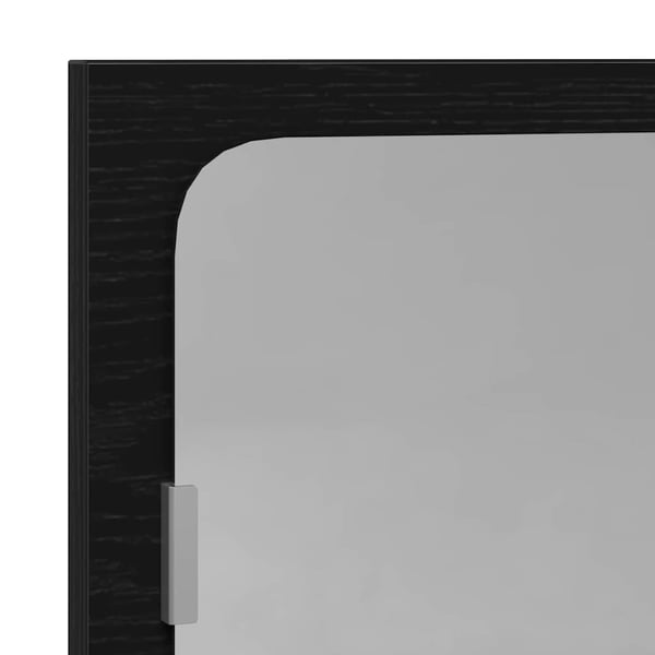 vidaXL Speilhylle med hylle Svart Eik 90 x 10,5 x 37 cm Konstruert tre