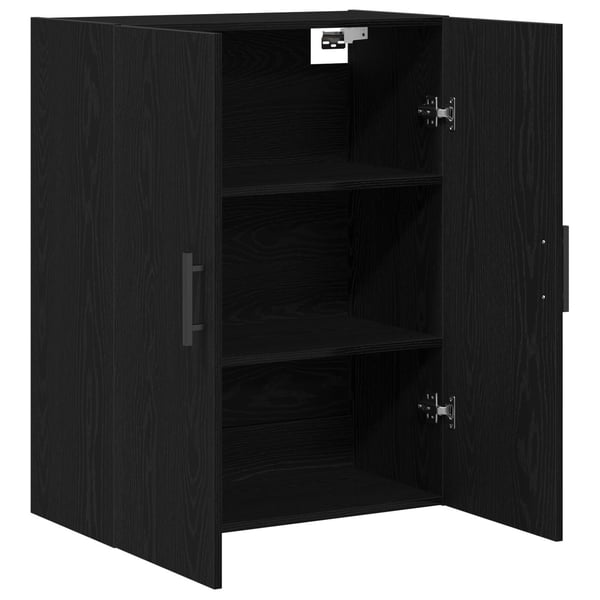 vidaXL Vegghengt skap Svart Eik 69,5 x 34 x 90 cm Konstruert tre