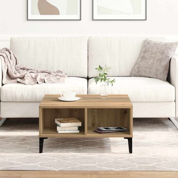 vidaXL Kaffebord Artisan Eik 60 x 60 x 30 cm