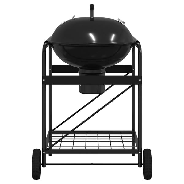 vidaXL Ulkoilma grilli pyörällä Musta 91 x 71 x 107 cm Metalli