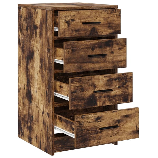 vidaXL Rökt ek Trä Medium Rustik sideboard Rektangulär Rustik