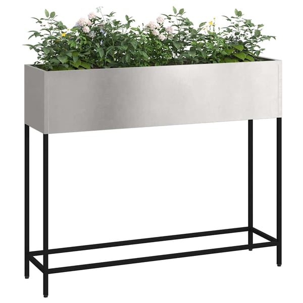 vidaXL Hævet haveplante Sølv 100 x 26 x 82 cm Rustfrit stål