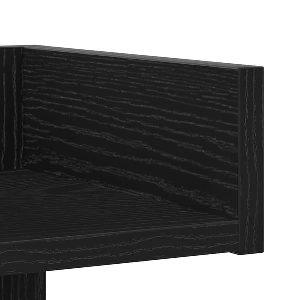 vidaXL Bokhylle Svart Eik 48 x 25,5 x 140 cm Konstruert tre