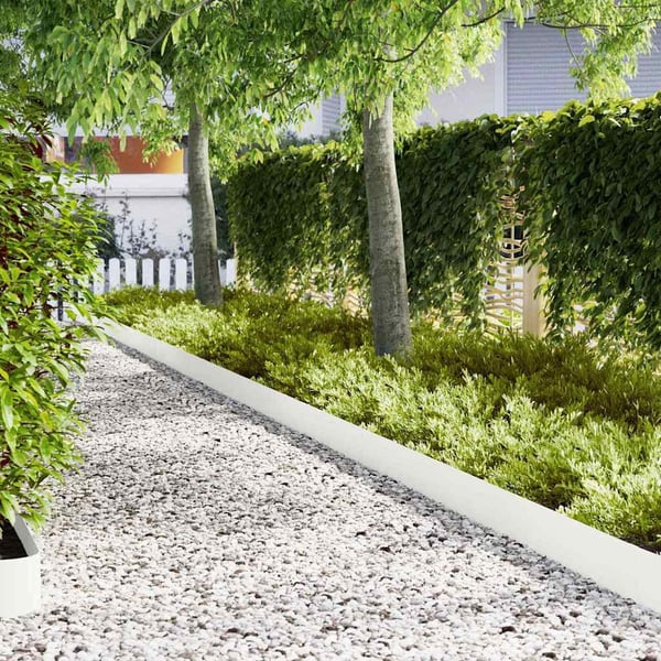 vidaXL Gjerdekant 30 pcs Hvit 100 x 0.05 x 20 cm Kaldvalset stål