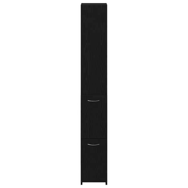 vidaXL Baderomsskap med dør Svart Eik 25 x 25 x 170 cm Konstruert tre
