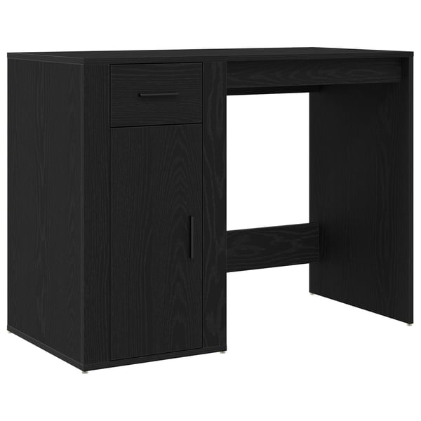 vidaXL Bord med skuffe Sort eg 100 x 49 x 74 cm Konstrueret træ