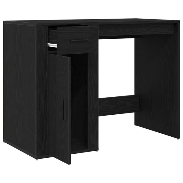 vidaXL Bord med skuffe Sort eg 100 x 49 x 74 cm Konstrueret træ