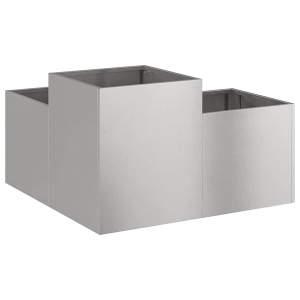vidaXL Hageblomsterpotte sølv 80 x 80 x 48 cm Rustfritt stål