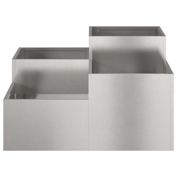 vidaXL Hageblomsterpotte sølv 80 x 80 x 48 cm Rustfritt stål