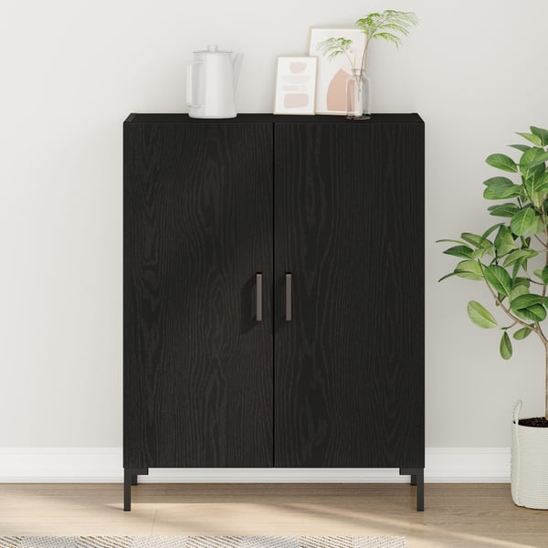 vidaXL Serviesskap Svart Eik 69,5 x 34 x 90 cm Konstruert tre