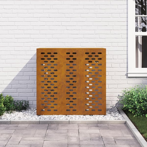 vidaXL Ilmastointilaitteen suojus 110x50x105 cm Säänkestävä teräs