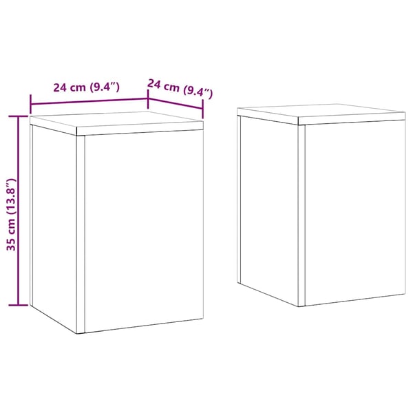 vidaXL Planteholder 2 pcs sølv 24 x 24 x 35 cm Rustfritt stål