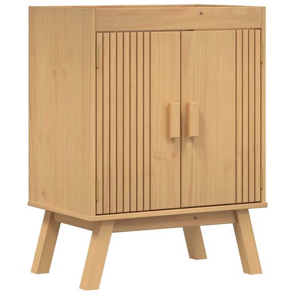 vidaXL Skab med hylde Olden Brun 60 x 40 x 80 cm Massivt fyrretræ