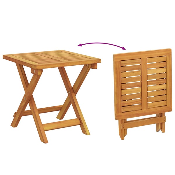 vidaXL Solstol med pute 3 pcs Brun 40 x 40 x 40cm Massivt akasietre