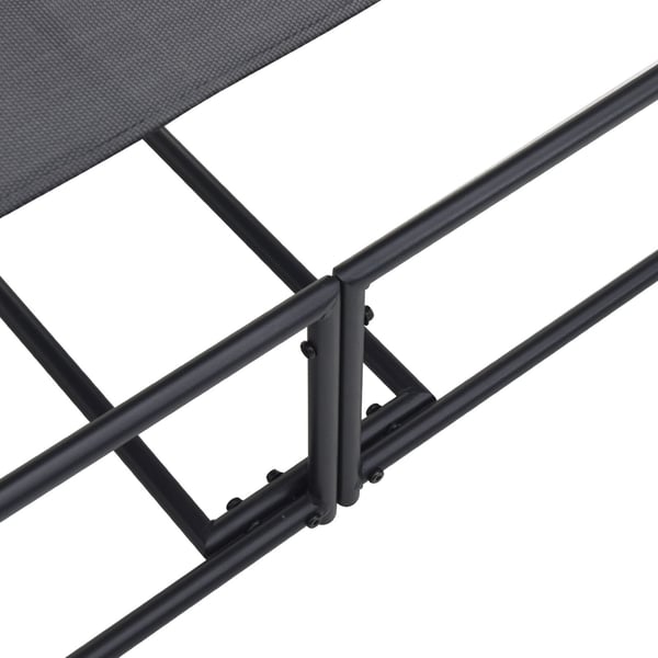 vidaXL Hage solbadseng med pute 2 pcs Svart Pulverlakkert stål