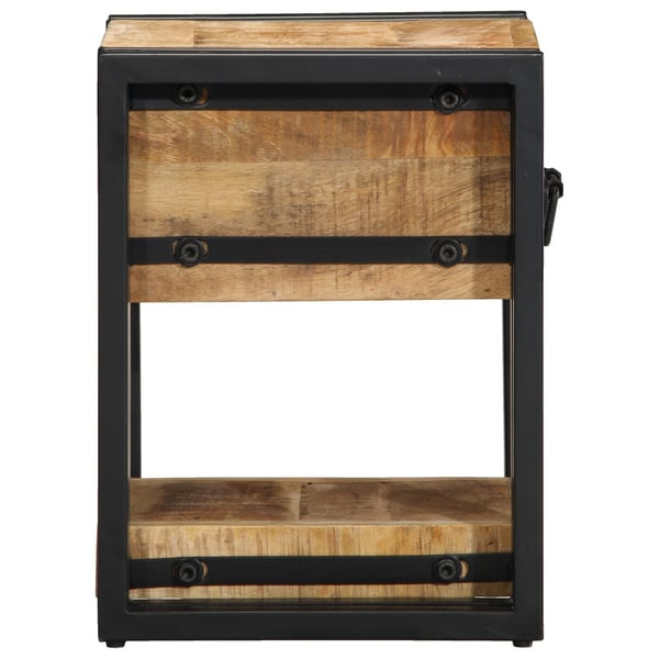 vidaXL Nattbordskap med skuff Brun 30 x 30 x 40 cm Massiv mango tre