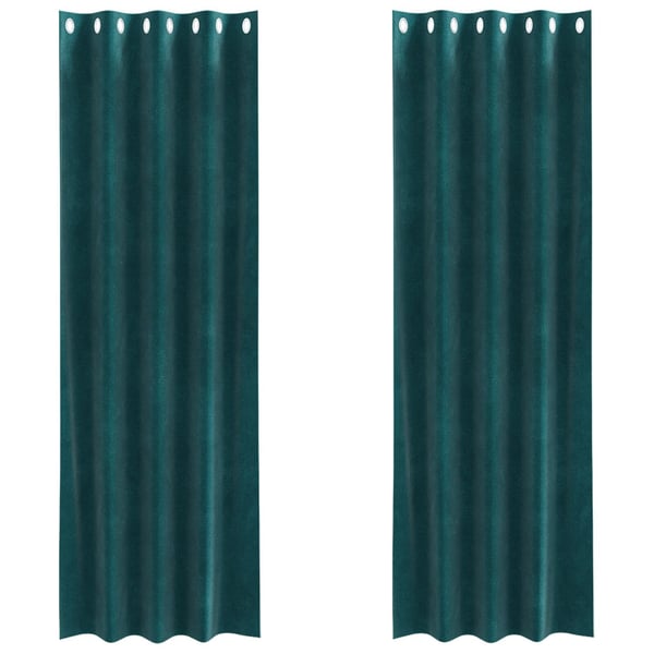 vidaXL Blendingsgardiner 2 pcs Mørkegrønn 140 x 245 cm Fløyel