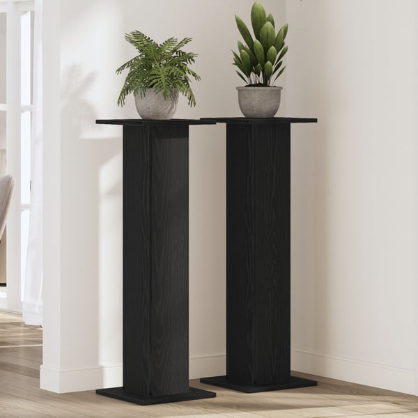 vidaXL Planteholder 2 pcs Svart Eik 30 x 30 x 95 cm Konstruert tre