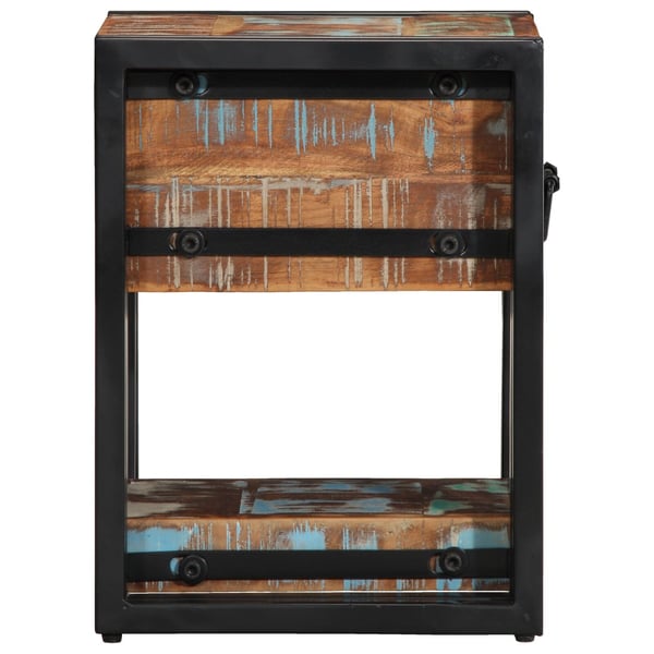 vidaXL Nattbordskap Flerfarget 30 x 30 x 40 cm Massiv Reclaim Tre