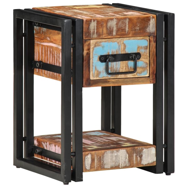 vidaXL Nattbordskap Flerfarget 30 x 30 x 40 cm Massiv Reclaim Tre