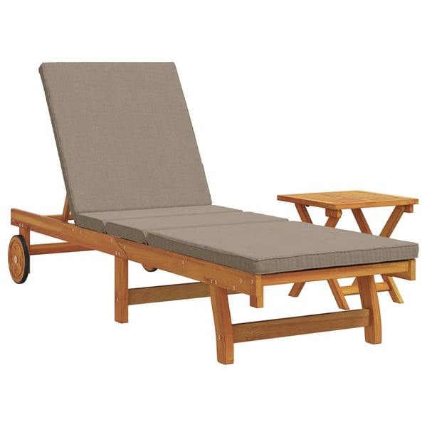 vidaXL Solstol med pude 2 pcs Brun 40 x 40 x 40cm Massivt akacietræ