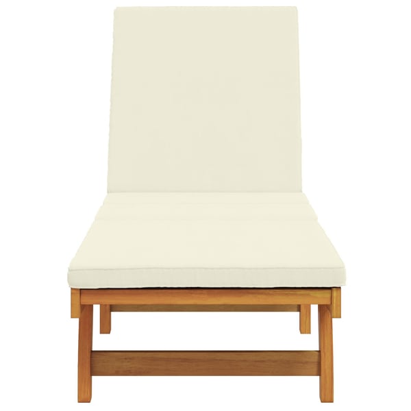 vidaXL Solstol med pude Brun 63 x 199 x 85cm Massivt akacietræ