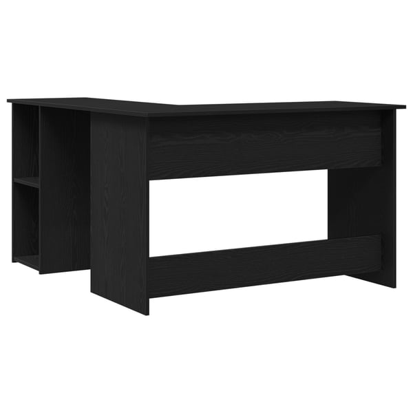 vidaXL Hjørneskrivebord Svart Eik 120 x 140 x 75 cm Konstruert tre