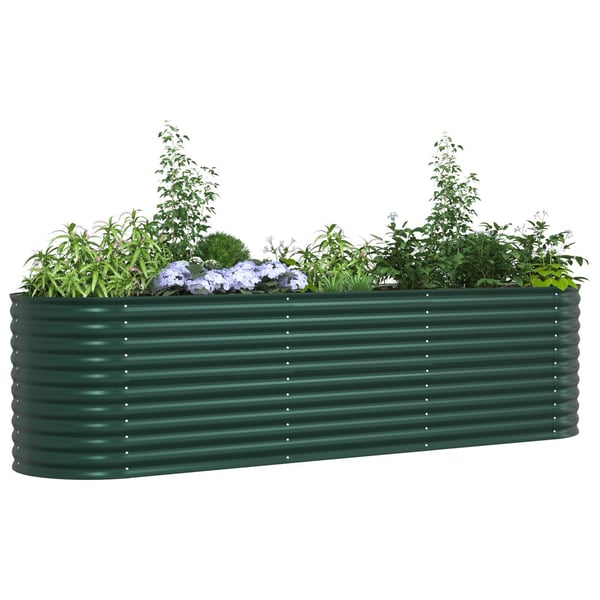 vidaXL Korotettu penkki Vihreä 320 x 80 x 81 cm Teräs