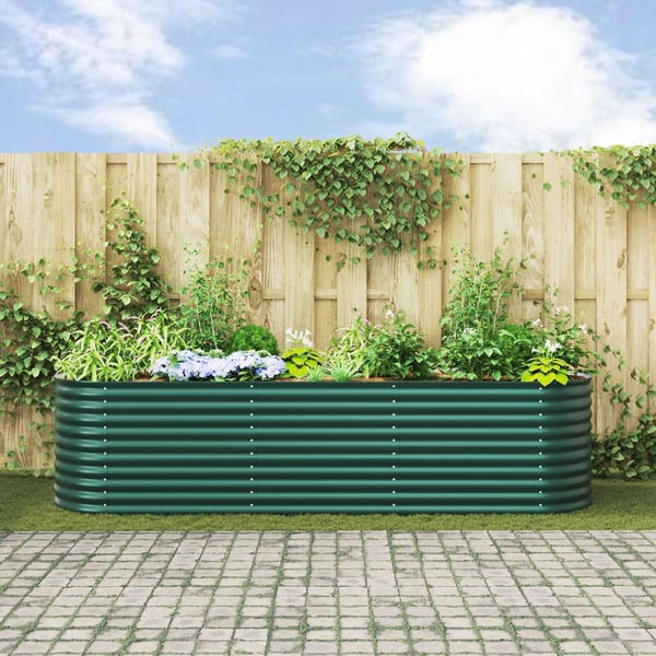 vidaXL Hevet bed grønn 320 x 80 x 81 cm Stål