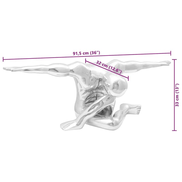 vidaXL Skulptur sølv 91,5 x 32 x 33 cm Aluminium