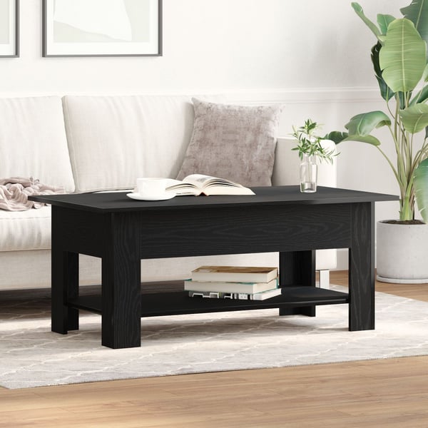 vidaXL Kaffebord Svart Eik 102 x 55 x 42 cm Konstruert tre