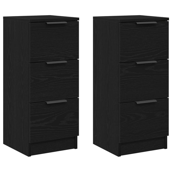 vidaXL Serviesskap 2 pcs Svart Eik 30 x 30 x 70 cm Konstruert tre