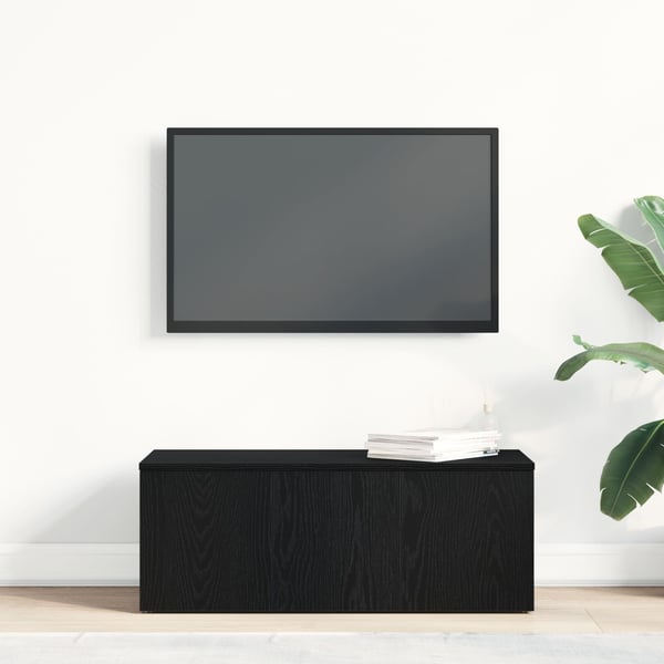 vidaXL TV-skap med skuff Svart Eik 80x34x30 cm Konstruert tre