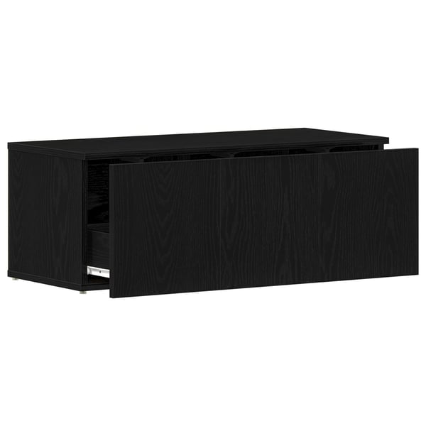 vidaXL TV-skap med skuff Svart Eik 80x34x30 cm Konstruert tre