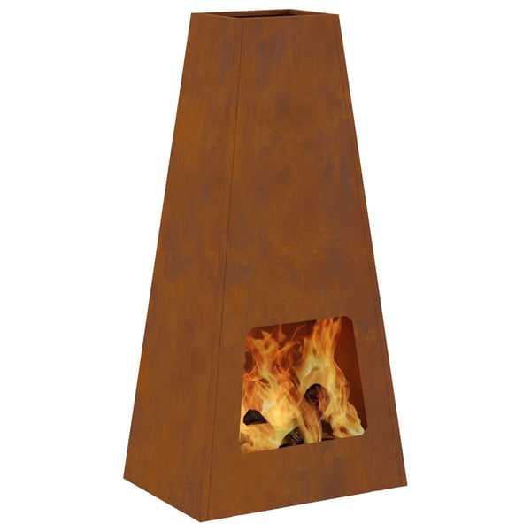 vidaXL Bålplass Brun 50 x 35 x 100 cm Cortenstål