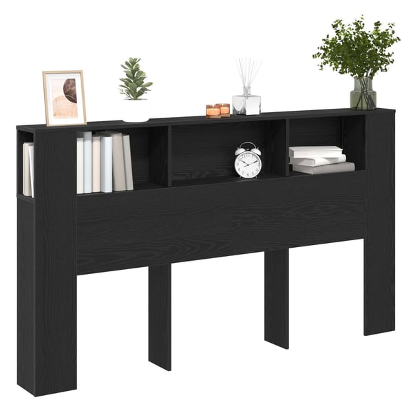 vidaXL Hodegavlskap Svart Eik 180 x 18,5 x 102,5 cm Konstruert tre