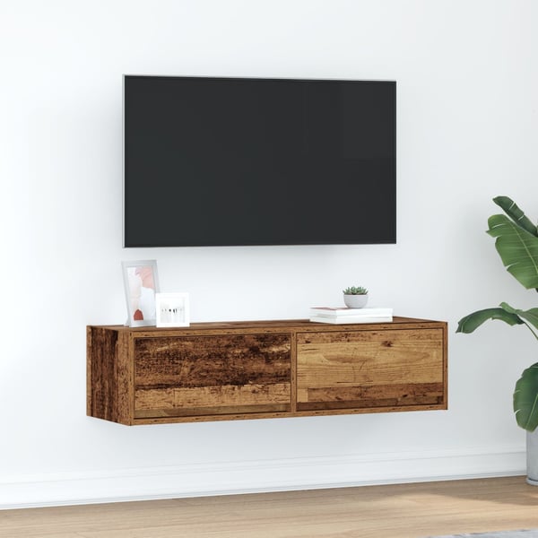 vidaXL TV-skap med skuff Gammelt tre 100 x 31 x 25,5 cm Konstruert tre