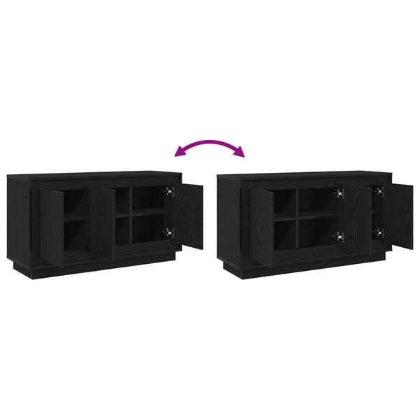 vidaXL Sideboard Sort eg 102 x 35 x 55 cm Konstrueret træ