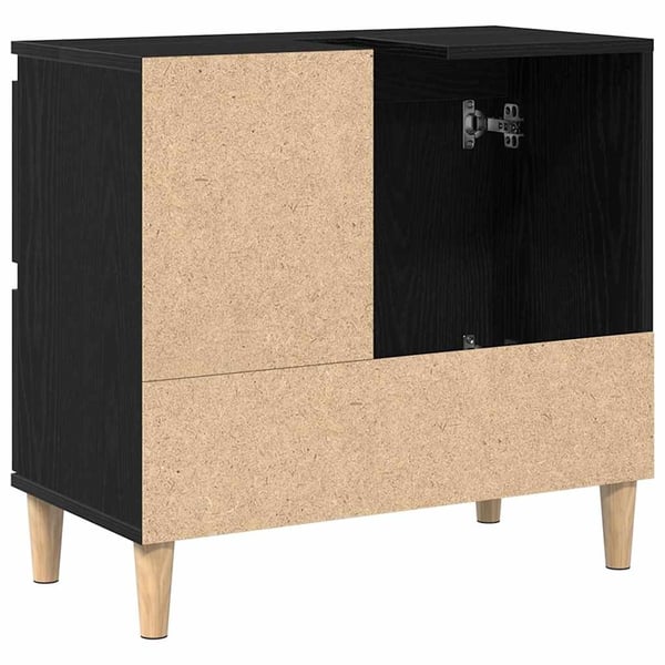 vidaXL Baderomsskap med skuff Svart Eik 65 x 33 x 60 cm Konstruert tre