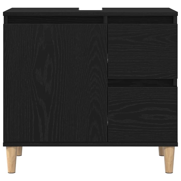 vidaXL Baderomsskap med skuff Svart Eik 65 x 33 x 60 cm Konstruert tre