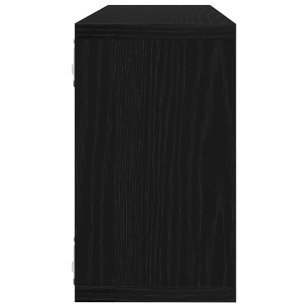 vidaXL Vegghyller 2 pcs Svart Eik 80 x 15 x 26 cm Konstruert tre