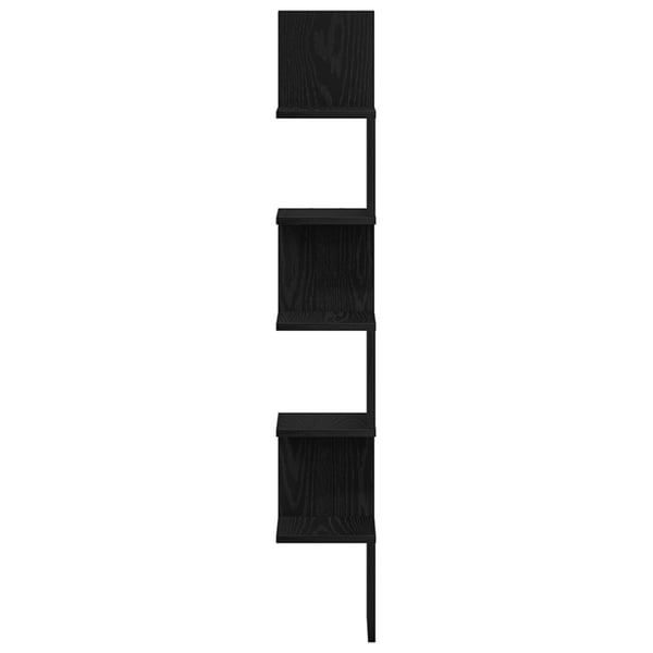 vidaXL Hjørnehylle Svart Eik 20 x 20 x 127,5 cm Konstruert tre